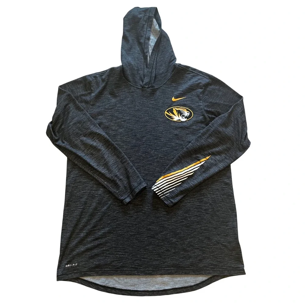 Nike Missouri Tigers Dri-FIT Hoodie Mens XLT Charcoal Heather Mizzou Performance